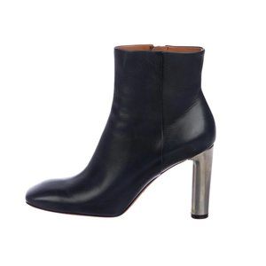 Celine Leather Bootie w/ Silver Heel